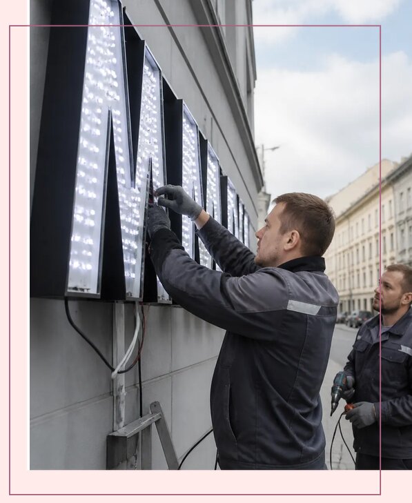 Изготовление и монтаж светодиодных LED вывесок в Вязниках