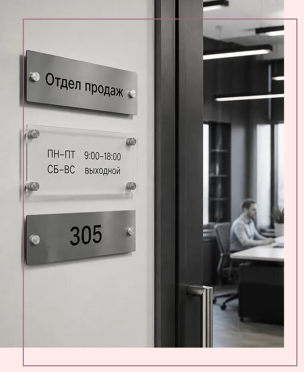 Офисные таблички на дверь в Вязниках по цене от 5235 р. | Аванза-Взн